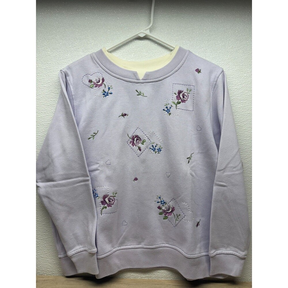 Vtg Shenanigans Womens Embroidered Purple Sweatshirt Size: S
